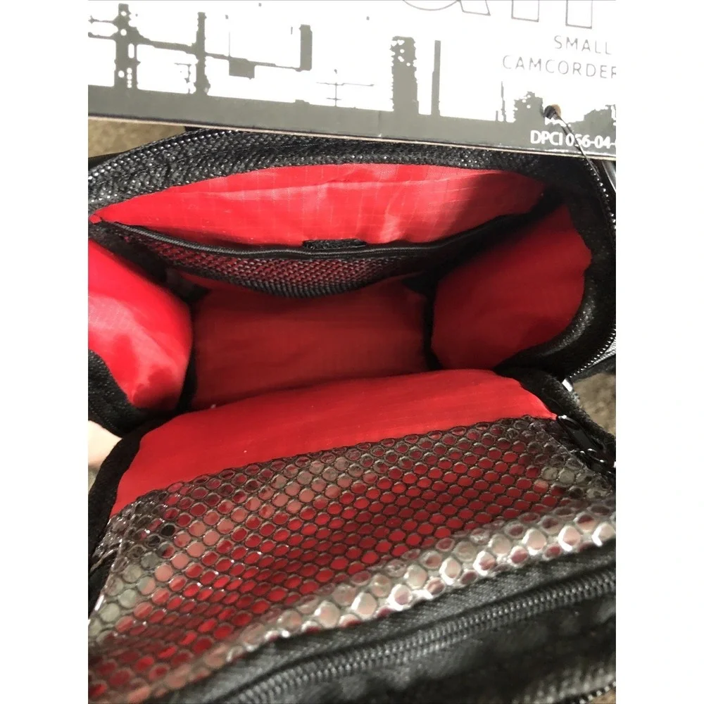 Padded Camera Bag NEW Black Red Interior 8X8 in Padded Denali Tech Camcorder